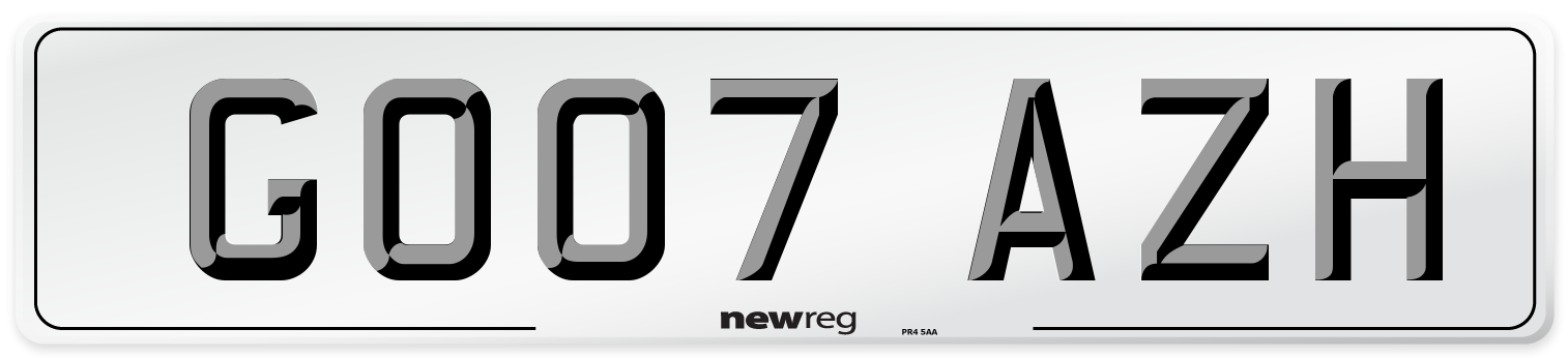 GO07 AZH Number Plate from New Reg
